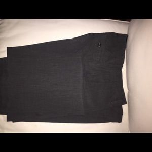 men’s dark grey slim cotton dress pants W32L34